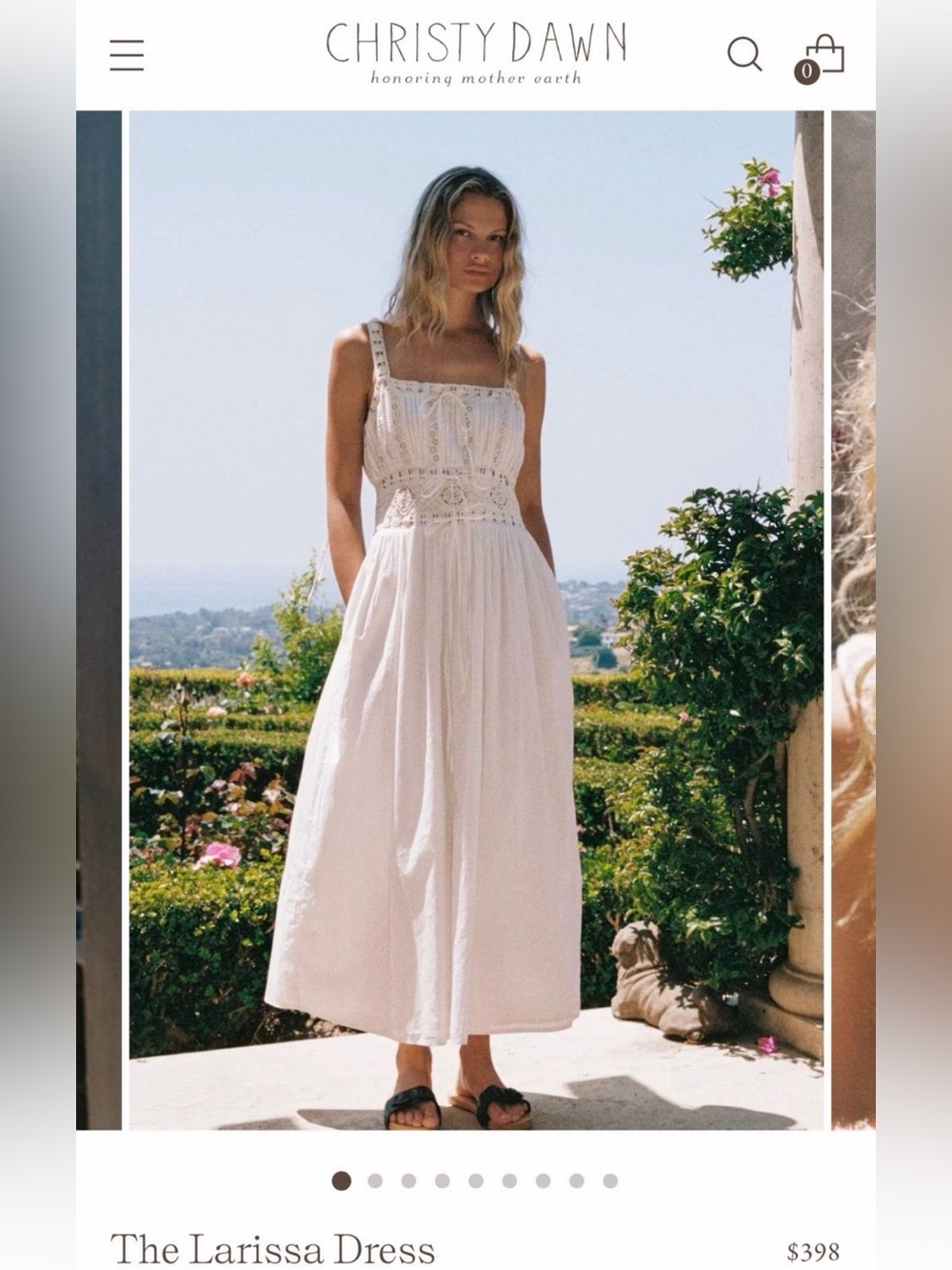 Christy Dawn Lace-Trim Maxi Dress — White